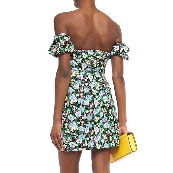 Maje Rapy Floral Off the Shoulder Dress ASO Emily in Paris - Picture 4 of 12